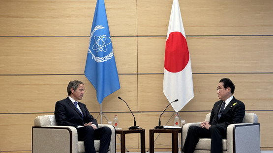 IAEA Director General Rafael Mariano Grossi and Japanese Prime Minister Fumio Kishida